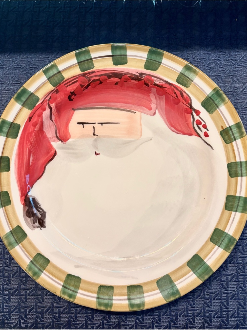 Hand-Painted Vietri Old Saint Nick Dinner Plate Made in Italy